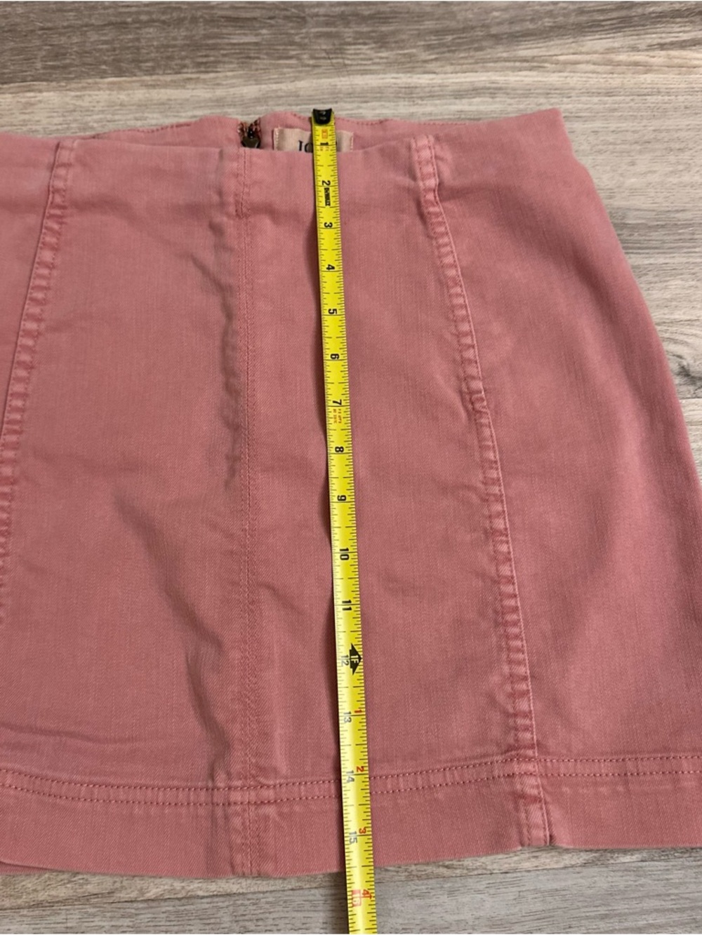 Jolt Pink Denim Mini Skirt High Rise Zip Back Casual Size 7/28/M - Picture 3 of 6
